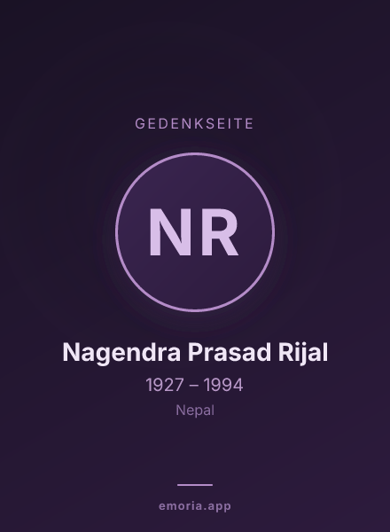 Gedenkportrait von Nagendra Prasad Rijal