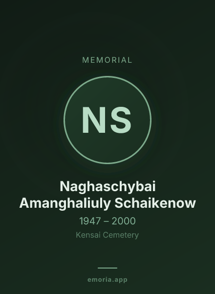 Memorial portrait of Naghaschybai Amanghaliuly Schaikenow
