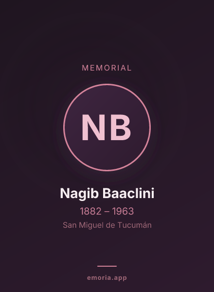 Memorial portrait of Nagib Baaclini