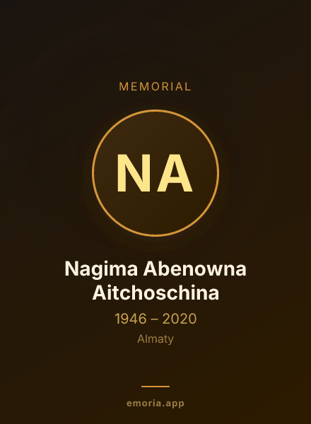 Memorial portrait of Nagima Abenowna Aitchoschina