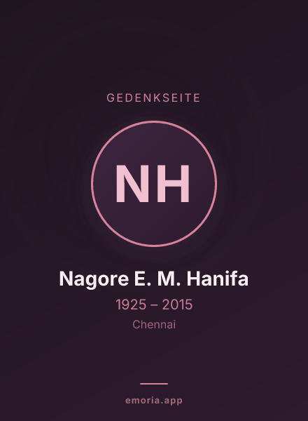 Gedenkportrait von Nagore E. M. Hanifa
