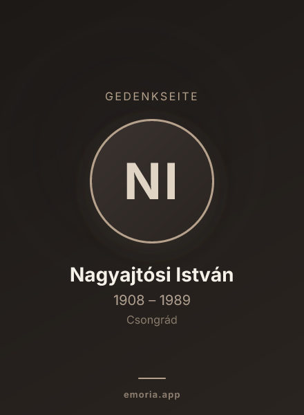 Gedenkportrait von Nagyajtósi István