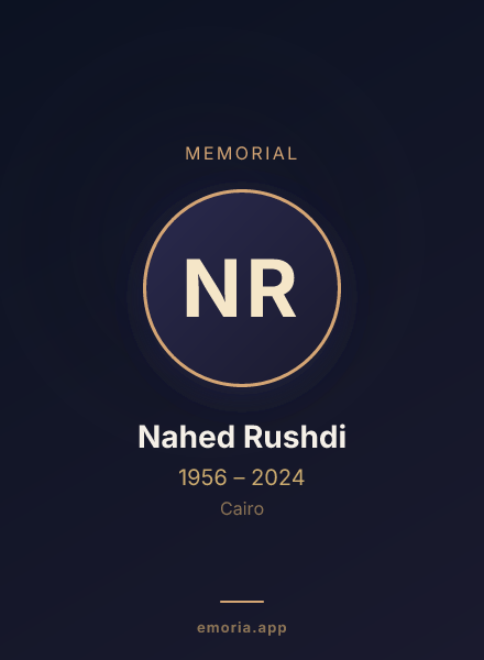 Memorial portrait of Nahed Rushdi