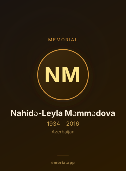 Memorial portrait of Nahidə-Leyla Məmmədova