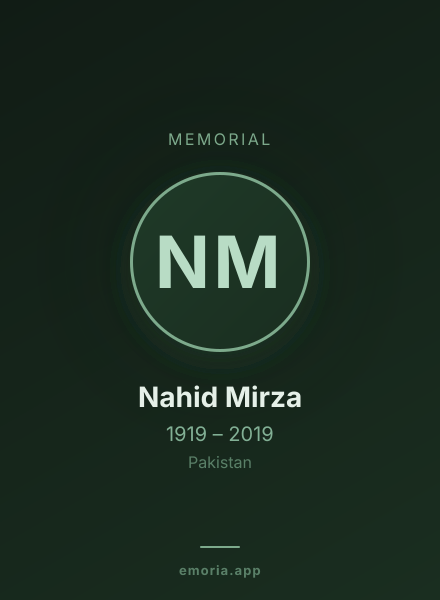 Memorial portrait of Nahid Mirza