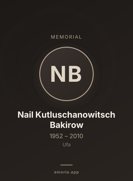 Memorial portrait of Nail Kutluschanowitsch Bakirow