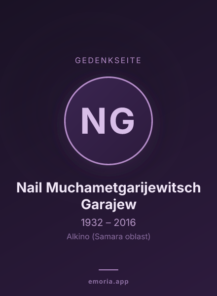 Gedenkportrait von Nail Muchametgarijewitsch Garajew