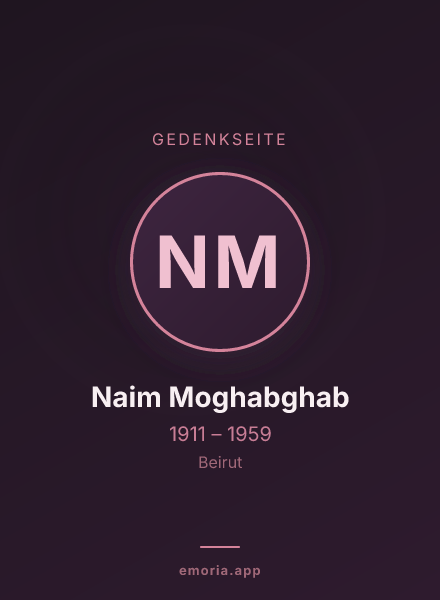 Gedenkportrait von Naim Moghabghab