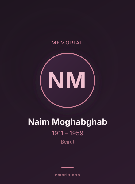 Memorial portrait of Naim Moghabghab