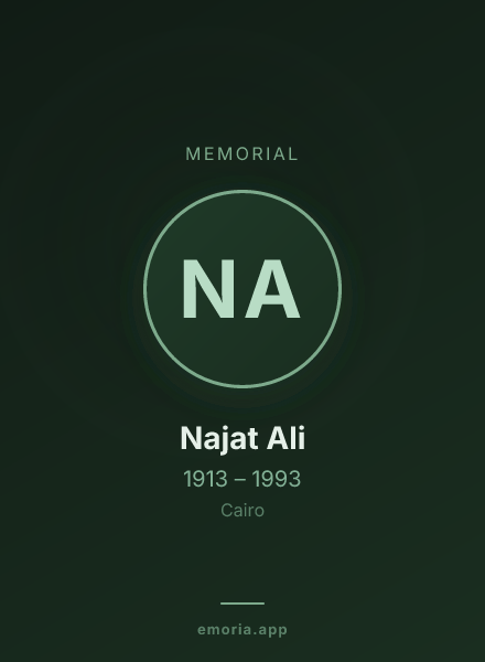 Memorial portrait of Najat Ali