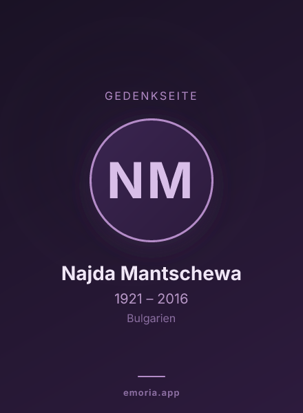 Gedenkportrait von Najda Mantschewa