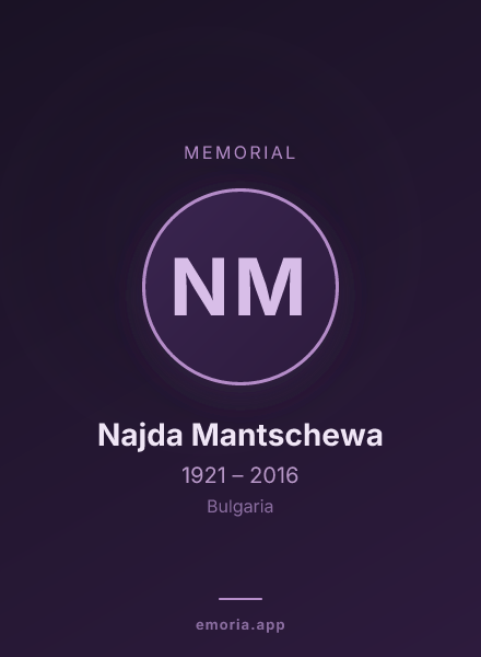 Memorial portrait of Najda Mantschewa