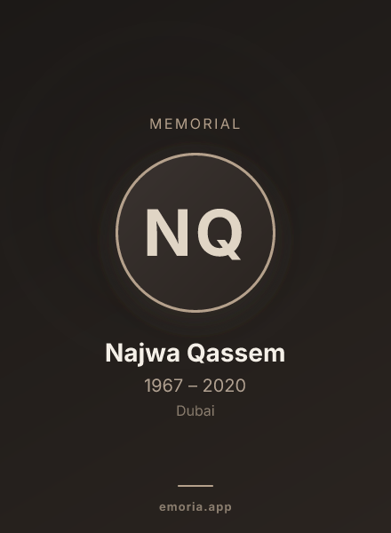 Memorial portrait of Najwa Qassem