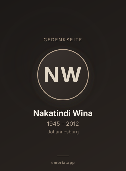 Gedenkportrait von Nakatindi Wina