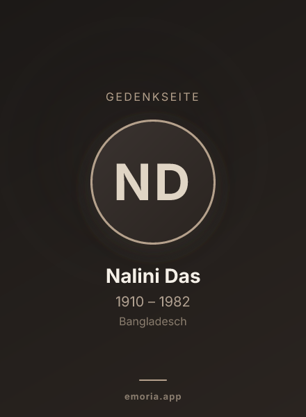 Gedenkportrait von Nalini Das