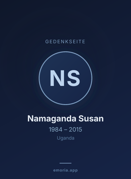 Gedenkportrait von Namaganda Susan