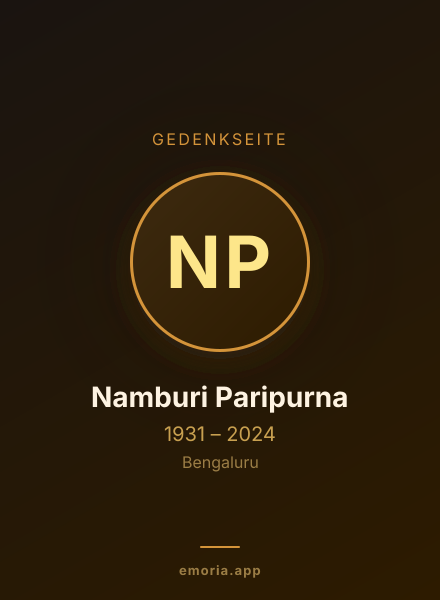 Gedenkportrait von Namburi Paripurna