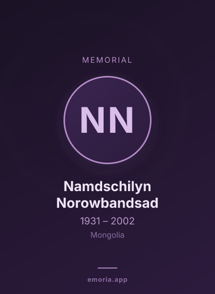 Memorial portrait of Namdschilyn Norowbandsad