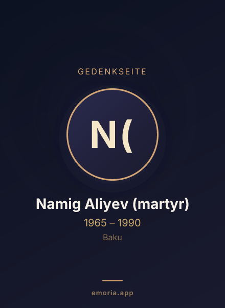 Gedenkportrait von Namig Aliyev (martyr)