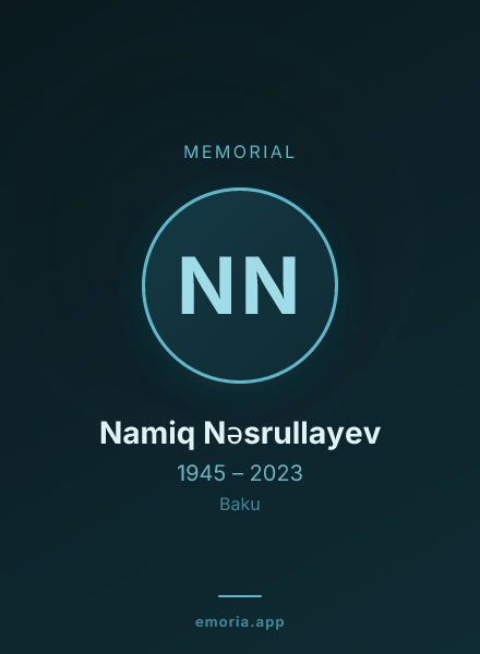 Memorial portrait of Namiq Nəsrullayev
