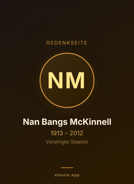 Gedenkportrait von Nan Bangs McKinnell