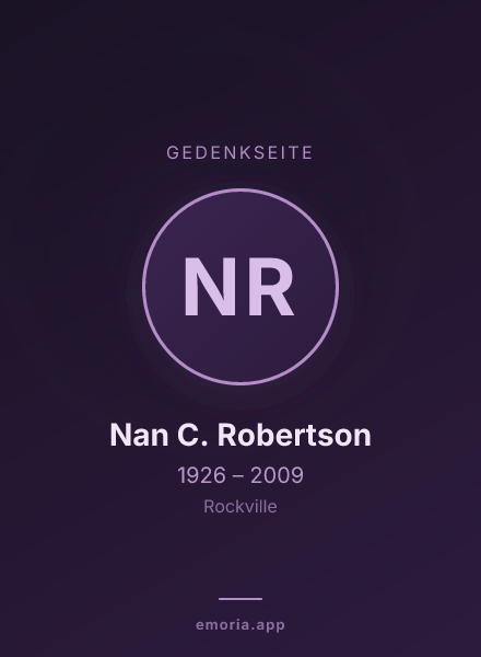 Gedenkportrait von Nan C. Robertson