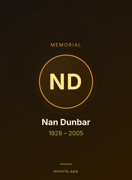 Memorial portrait of Nan Dunbar