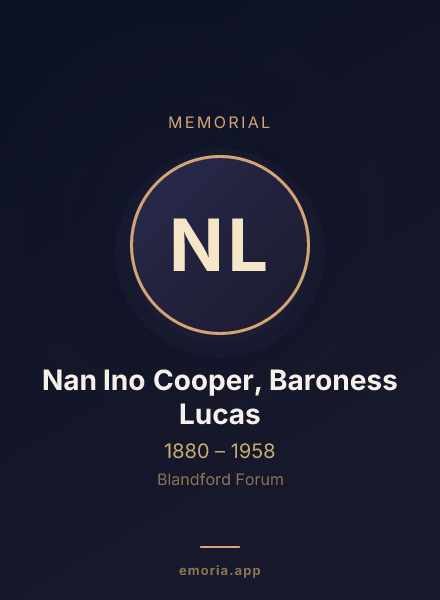 Memorial portrait of Nan Ino Cooper, Baroness Lucas