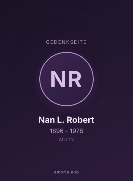 Gedenkportrait von Nan L. Robert