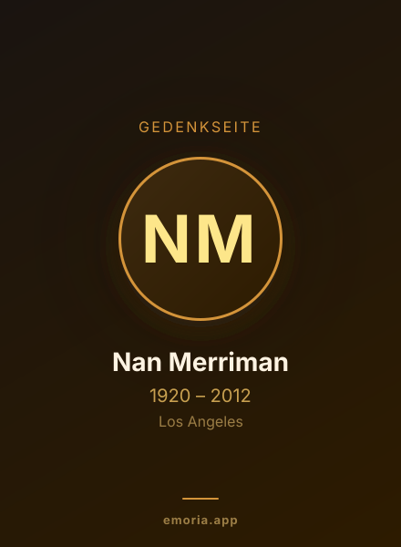 Gedenkportrait von Nan Merriman