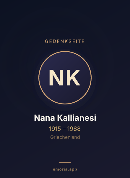 Gedenkportrait von Nana Kallianesi