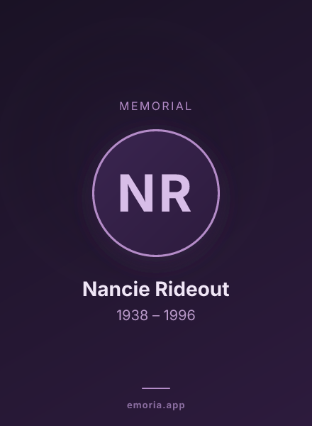 Memorial portrait of Nancie Rideout