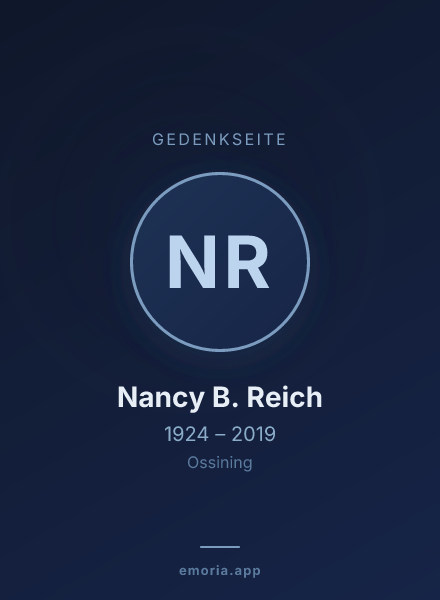 Gedenkportrait von Nancy B. Reich