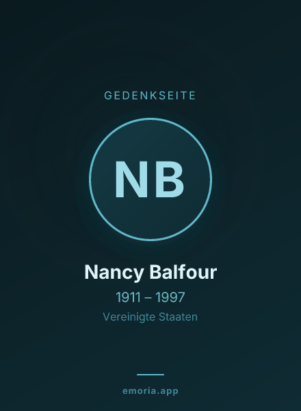 Gedenkportrait von Nancy Balfour