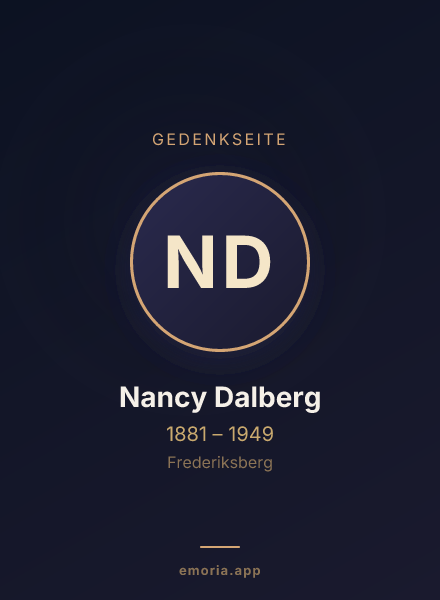 Gedenkportrait von Nancy Dalberg