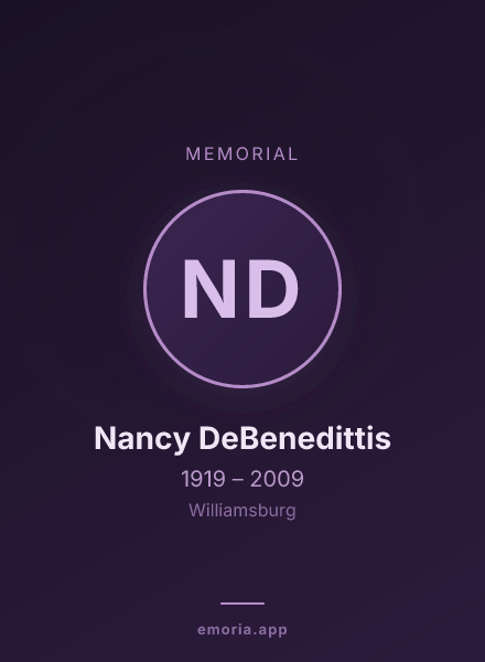 Memorial portrait of Nancy DeBenedittis