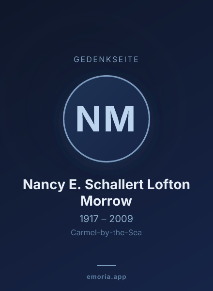 Gedenkportrait von Nancy E. Schallert Lofton Morrow
