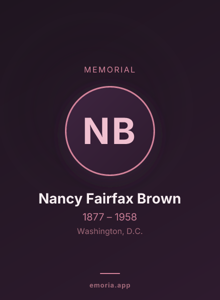 Memorial portrait of Nancy Fairfax Brown
