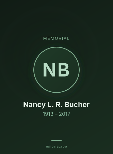 Memorial portrait of Nancy L. R. Bucher