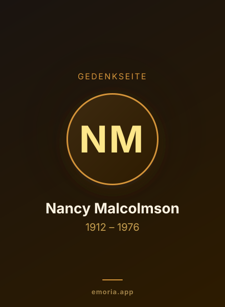 Gedenkportrait von Nancy Malcolmson