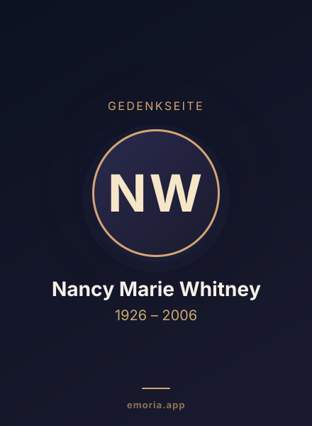 Gedenkportrait von Nancy Marie Whitney