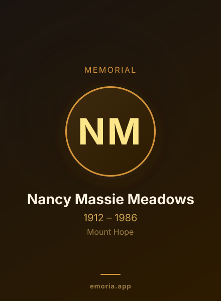 Memorial portrait of Nancy Massie Meadows