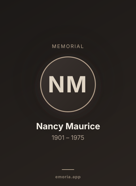Memorial portrait of Nancy Maurice