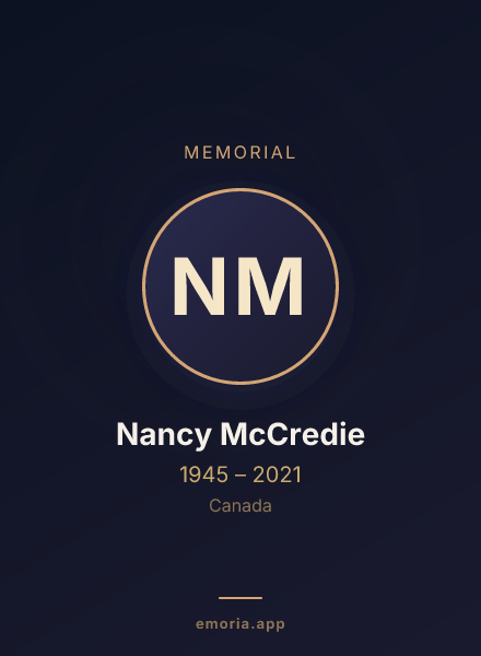Memorial portrait of Nancy McCredie