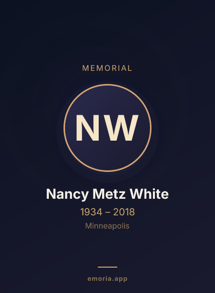 Memorial portrait of Nancy Metz White