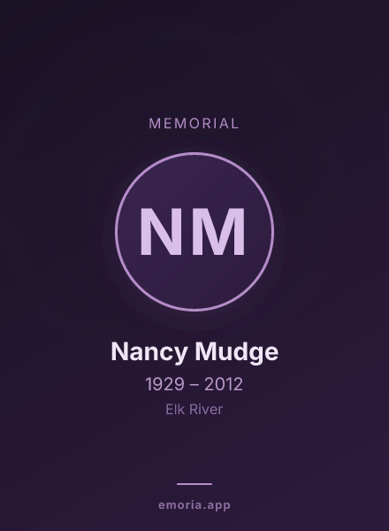 Memorial portrait of Nancy Mudge