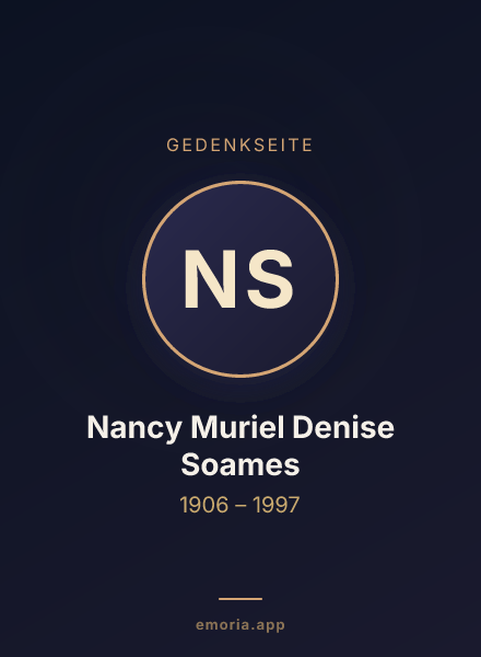 Gedenkportrait von Nancy Muriel Denise Soames