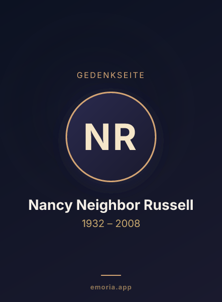 Gedenkportrait von Nancy Neighbor Russell