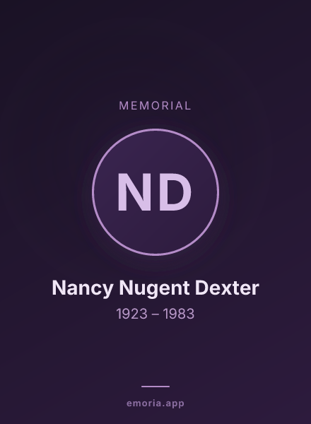 Memorial portrait of Nancy Nugent Dexter