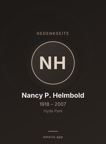 Gedenkportrait von Nancy P. Helmbold